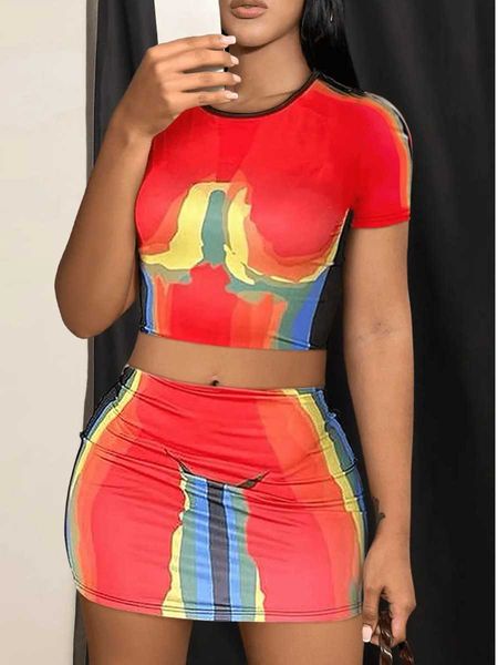 two piece dress lw daily casual street graffiti color block multicolor 2pcs skirt suit crew neck short sleeve crop ini stretch dress j230424, White
two piece dress lw daily casual street graffiti color block multicolor 2pcs skirt suit crew neck short sleeve crop ini stretch dress j230424, White