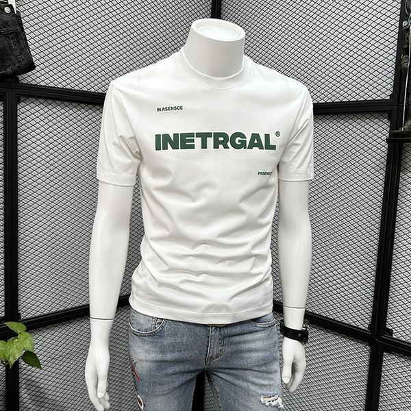 men's casual t-shirt white letter tees summer 2023 new round neck handsome silky cotton slim half sleeve homme simplicity genderless c, White;black
men's casual t-shirt white letter tees summer 2023 new round neck handsome silky cotton slim half sleeve homme simplicity genderless c, White;black