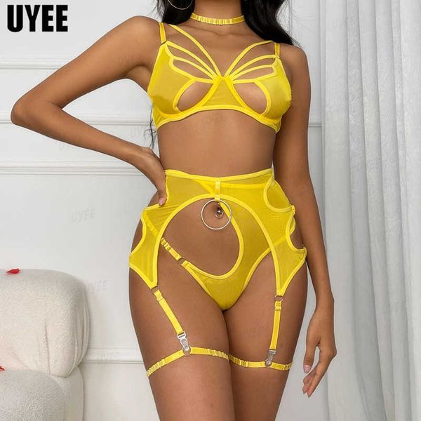 set uyee lingerie woman body solid color cutout 4pieces erotic brief mesh bra set underwear with garters gstrings thongs j230425, Red;black
set uyee lingerie woman body solid color cutout 4pieces erotic brief mesh bra set underwear with garters gstrings thongs j230425, Red;black