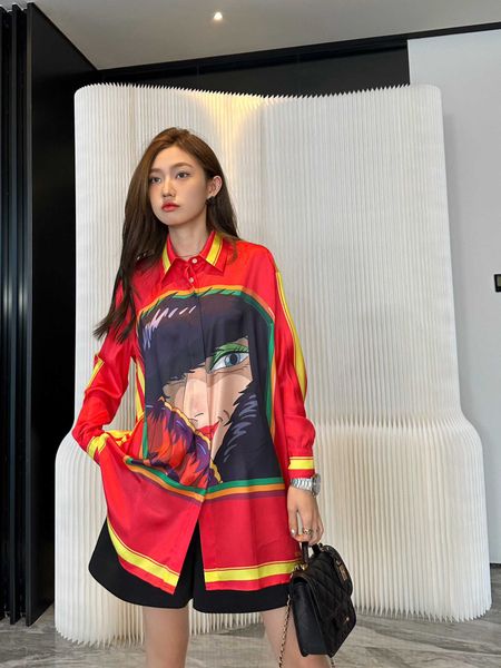 23ss womens designer clothing high neck blouse women shirt wild witch hd print shirt loose shirt women clothes, White
23ss womens designer clothing high neck blouse women shirt wild witch hd print shirt loose shirt women clothes, White