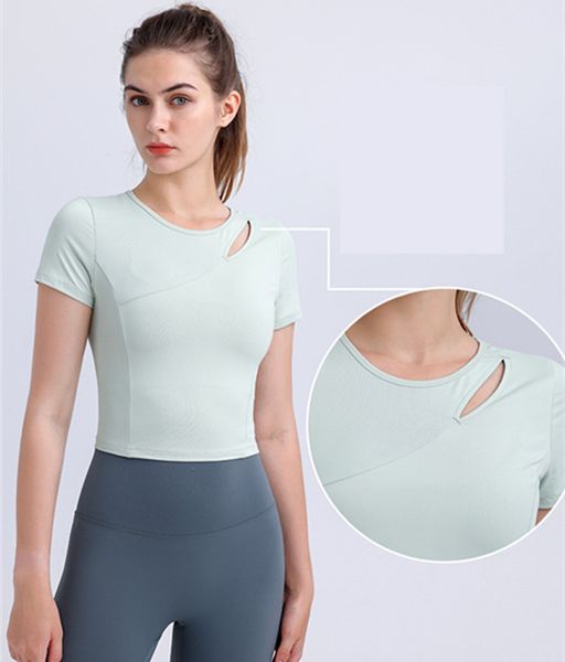 lu yoga summer womens round collar short sleeve elastic breathable sports fitness solid color t-shirt jy-1296
lu yoga summer womens round collar short sleeve elastic breathable sports fitness solid color t-shirt jy-1296