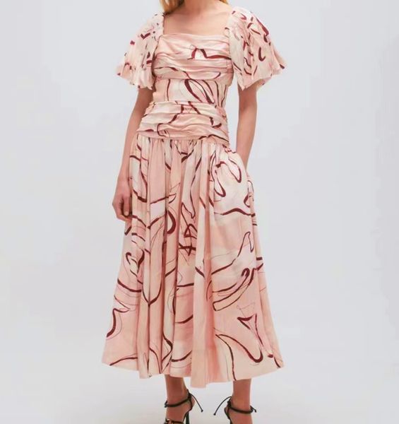 2023 printed dress spring and summer women's foundation make-up round neck lantern bubble short sleeve strap reveals the back waist ruf, Black;gray
2023 printed dress spring and summer women's foundation make-up round neck lantern bubble short sleeve strap reveals the back waist ruf, Black;gray