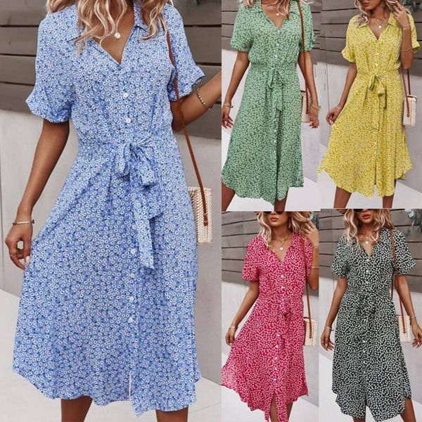 casual dresses women beach boho summer dress 2023 vintage floral high waist short sleeve button v-neck holiday style female vestidos, Black;gray
casual dresses women beach boho summer dress 2023 vintage floral high waist short sleeve button v-neck holiday style female vestidos, Black;gray