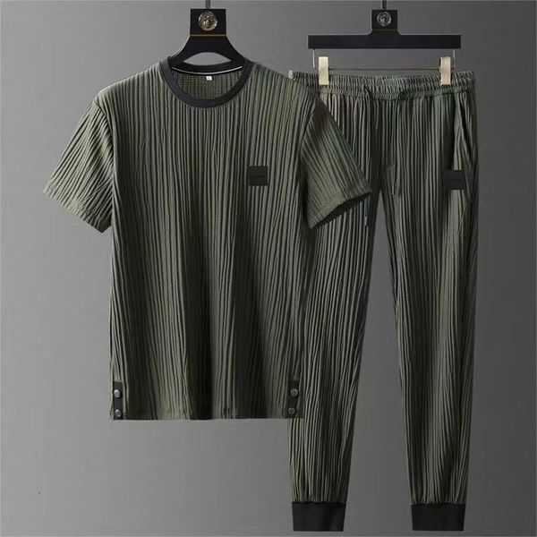 men's tracksuits summer loose two piece set men's short-sleeved t-shirt drawstring pants korean wrinkle sports casual suit trend, Gray
men's tracksuits summer loose two piece set men's short-sleeved t-shirt drawstring pants korean wrinkle sports casual suit trend, Gray