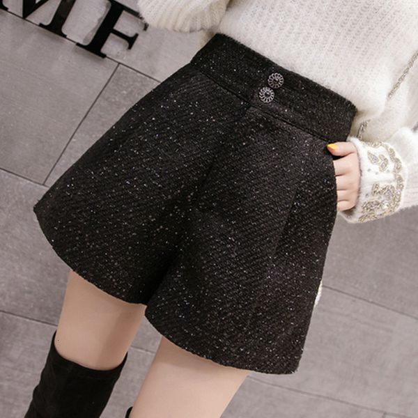 women's shorts women spring winter woolen shorts women fashion black solid pattern high waist sequin tweed short pants 230425, White;black
women's shorts women spring winter woolen shorts women fashion black solid pattern high waist sequin tweed short pants 230425, White;black
