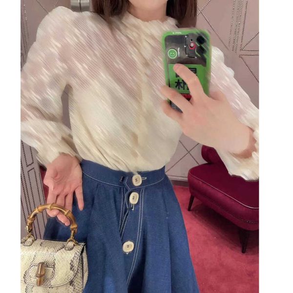 23ss womens designer clothing women shirt stand collar lace two-piece shirt heavy industry custom gg lace jacquard fabric inner sling women, White
23ss womens designer clothing women shirt stand collar lace two-piece shirt heavy industry custom gg lace jacquard fabric inner sling women, White