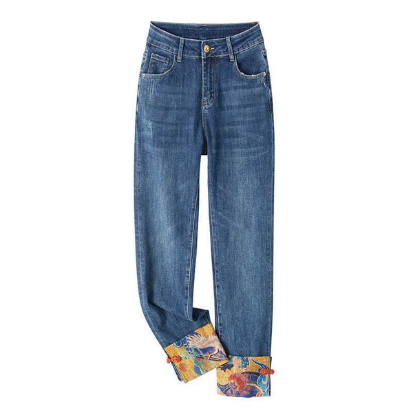 high-end women's clothing 2022 national fashion chinese style high waist slim straight jeans women, Blue
high-end women's clothing 2022 national fashion chinese style high waist slim straight jeans women, Blue