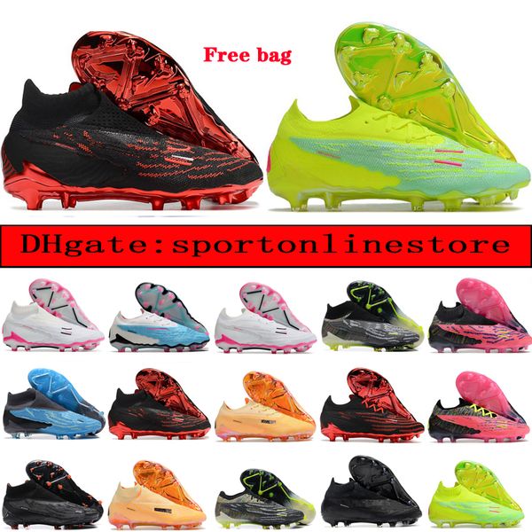 send with bag quality soccer football boots phantom gx elite fg ghost knit socks shoes for mens high and low ankle soft leather trainers soc, Black
send with bag quality soccer football boots phantom gx elite fg ghost knit socks shoes for mens high and low ankle soft leather trainers soc, Black