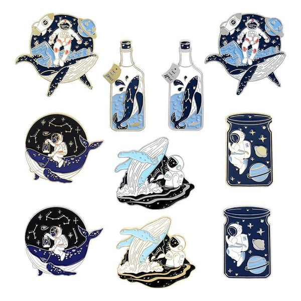 cute astronaut whale enamel pin adventure ocean drifting wishing bottle brooches bag lapel pin badge jewelry gift for friends, Gray
cute astronaut whale enamel pin adventure ocean drifting wishing bottle brooches bag lapel pin badge jewelry gift for friends, Gray