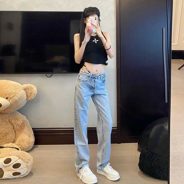 shenzhen high edition aw king 2022 autumn new waist slim rhinestone belt straight jeans female, Blue
shenzhen high edition aw king 2022 autumn new waist slim rhinestone belt straight jeans female, Blue