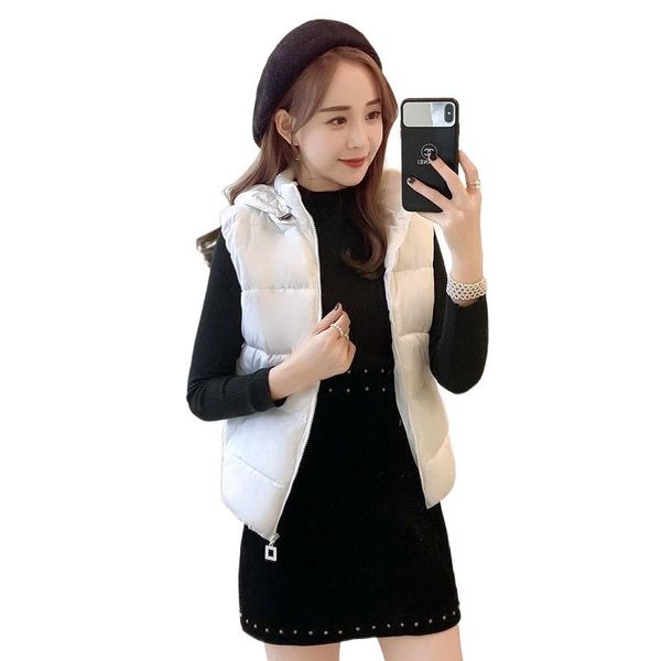 leather 2023 women autumn winter down jacket cotton vest new female student hooded waistcoat thickened warmth slim vest coat tide f146, Black
leather 2023 women autumn winter down jacket cotton vest new female student hooded waistcoat thickened warmth slim vest coat tide f146, Black