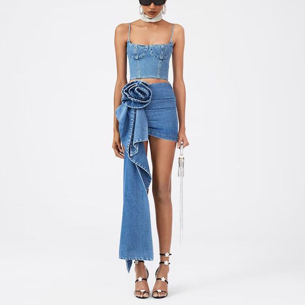 skirts tiered long trim with 3d rose decoration cotton denim mini fashion high street versatile y2k women's 2023 spring 230424, Black
skirts tiered long trim with 3d rose decoration cotton denim mini fashion high street versatile y2k women's 2023 spring 230424, Black