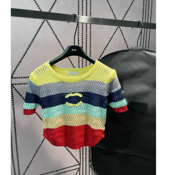 23ss womens designer clothing womens knits spring summer new color combination hollowed out pullover short sleeved knitted womens clothes a1, White
23ss womens designer clothing womens knits spring summer new color combination hollowed out pullover short sleeved knitted womens clothes a1, White