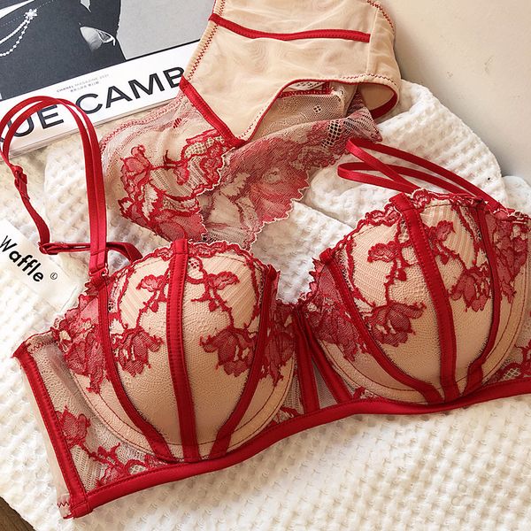 bras sets embroidered lace lingerie soft steel ring thin half-cup bralette big size underwear suits bras women push up lingerie panty 230426, Red;black
bras sets embroidered lace lingerie soft steel ring thin half-cup bralette big size underwear suits bras women push up lingerie panty 230426, Red;black