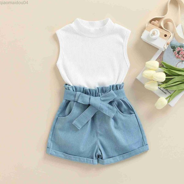 clothing sets toddler baby girl clothes set solid color sleeveless ribbed knit +denim shorts 2pcs outfits summer kid clothes aa230426, White
clothing sets toddler baby girl clothes set solid color sleeveless ribbed knit +denim shorts 2pcs outfits summer kid clothes aa230426, White