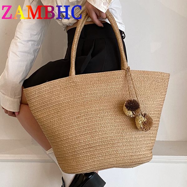 shopping bags large straw woven shoulder bags for women summer trend tassel resort tote female vintage beach handbag brand handle bag 230426
shopping bags large straw woven shoulder bags for women summer trend tassel resort tote female vintage beach handbag brand handle bag 230426