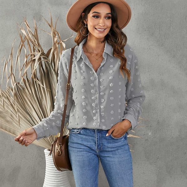 women's shirt solid polo dotted long sleeve loose pullover shirt 255262 blouse woman floral v-neck, White
women's shirt solid polo dotted long sleeve loose pullover shirt 255262 blouse woman floral v-neck, White