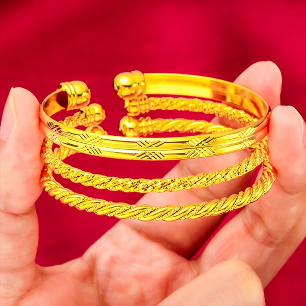 womens cuff bangle bracelet twisted carved simple style real 18k yellow gold filled fashion jewelry adjust accessories, Black
womens cuff bangle bracelet twisted carved simple style real 18k yellow gold filled fashion jewelry adjust accessories, Black