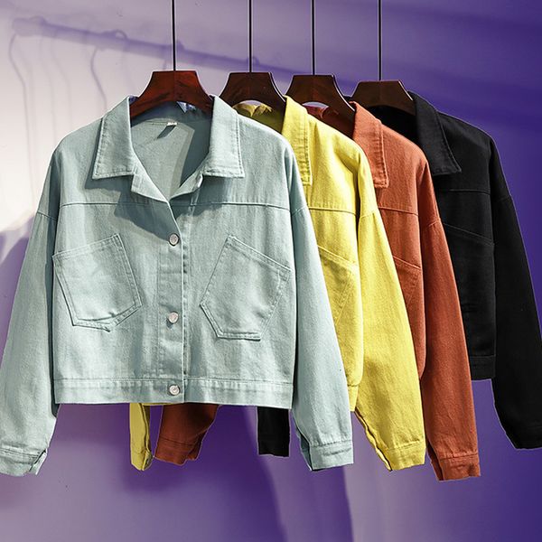 women's jackets monbeeph spring autumn candy colors jean jacket women clothes oversized short loose jeans denim coat korean long sleeve, Black;brown
women's jackets monbeeph spring autumn candy colors jean jacket women clothes oversized short loose jeans denim coat korean long sleeve, Black;brown