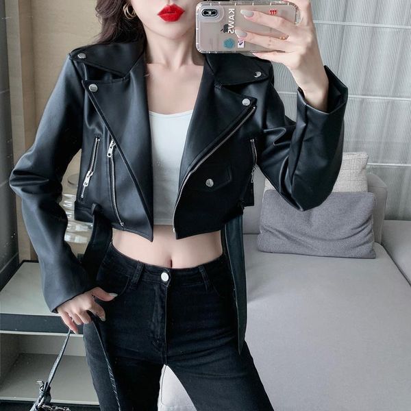 jackets high waist moto biker casual short zipper black leather jacket short lapel long sleeve white faux leather street cardigan top, Black;brown
jackets high waist moto biker casual short zipper black leather jacket short lapel long sleeve white faux leather street cardigan top, Black;brown