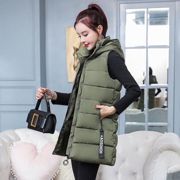 leather autumn winter hooded cotton padded vest casual female solid thick warm vest jacket ladies zipper sleeveless waistcoat outwear, Black
leather autumn winter hooded cotton padded vest casual female solid thick warm vest jacket ladies zipper sleeveless waistcoat outwear, Black