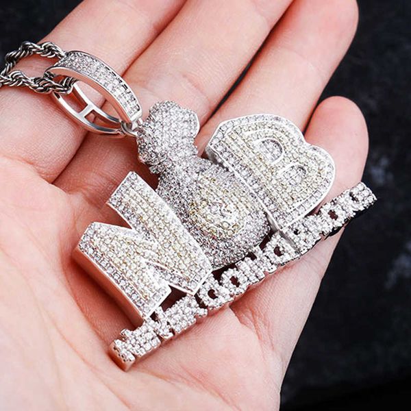gold australia usd dollar money bag necklace hip hop personalized pendant full of zircon trendsetter hiphop men's necklaces accessories, Silver