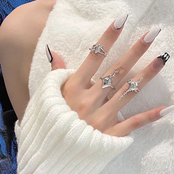 promise rings couple rings matching rings female niche design ins senior personality tide cool fashion web celebrity suit index finger ring, Silver
promise rings couple rings matching rings female niche design ins senior personality tide cool fashion web celebrity suit index finger ring, Silver