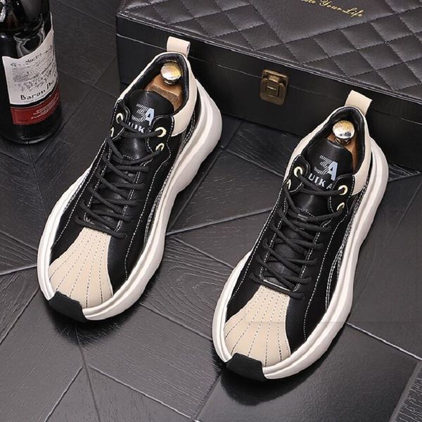 thick sole men's shoes new lace-up match color sports running shoes trend daily casual shoes version of the youth walking shoes d2h34, Black
thick sole men's shoes new lace-up match color sports running shoes trend daily casual shoes version of the youth walking shoes d2h34, Black