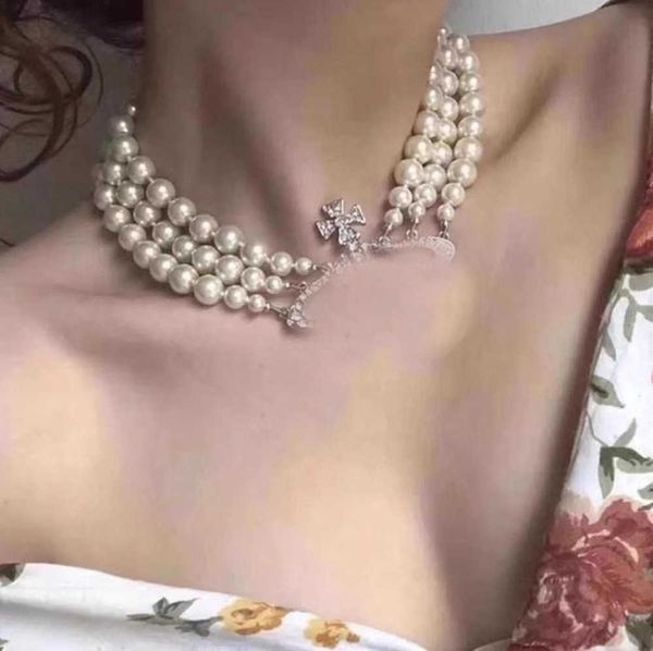 pendant necklaces designer multilayer pearl rhinestone orbit necklace clavicle chain baroque for women jewelry with box 50ess, Silver
pendant necklaces designer multilayer pearl rhinestone orbit necklace clavicle chain baroque for women jewelry with box 50ess, Silver
