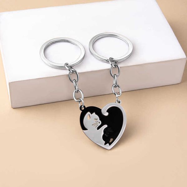keychains 2pcs cute black cat keychain patchwork heart round couple lovers keyring stainless steel backpack car key ring hanging jewelry j23, Silver
keychains 2pcs cute black cat keychain patchwork heart round couple lovers keyring stainless steel backpack car key ring hanging jewelry j23, Silver