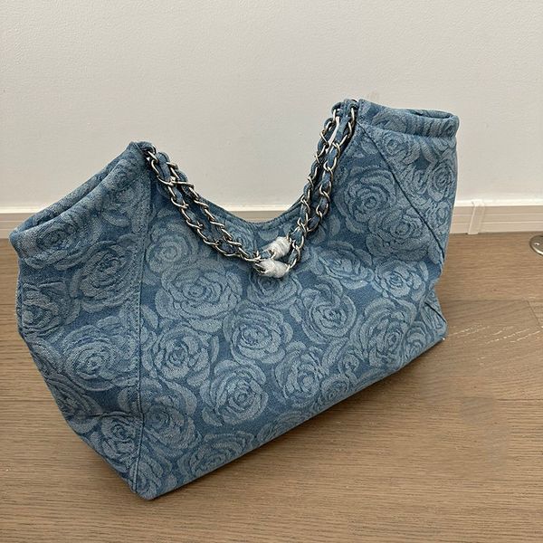womens denim camellia croissant shopping bags designer blue purse silver metal chain shoulder handbags with coin pouch large capacity shoppi
womens denim camellia croissant shopping bags designer blue purse silver metal chain shoulder handbags with coin pouch large capacity shoppi