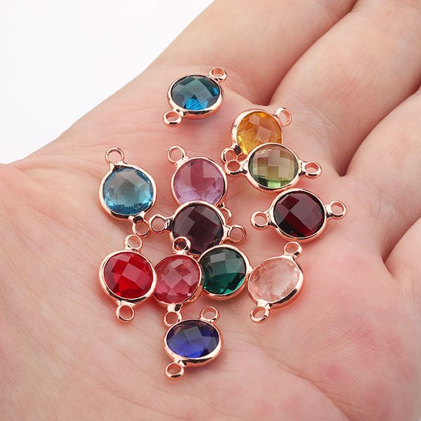 diy jewelry making double hook charms rose gold plated 8mm round crystal birthstone, Bronze;silver
diy jewelry making double hook charms rose gold plated 8mm round crystal birthstone, Bronze;silver