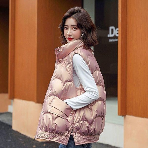 leather fashion women's vest sleeveless jacket autumn winter padded jacket vest cardigan warmth shiny wholesale korean new, Black
leather fashion women's vest sleeveless jacket autumn winter padded jacket vest cardigan warmth shiny wholesale korean new, Black
