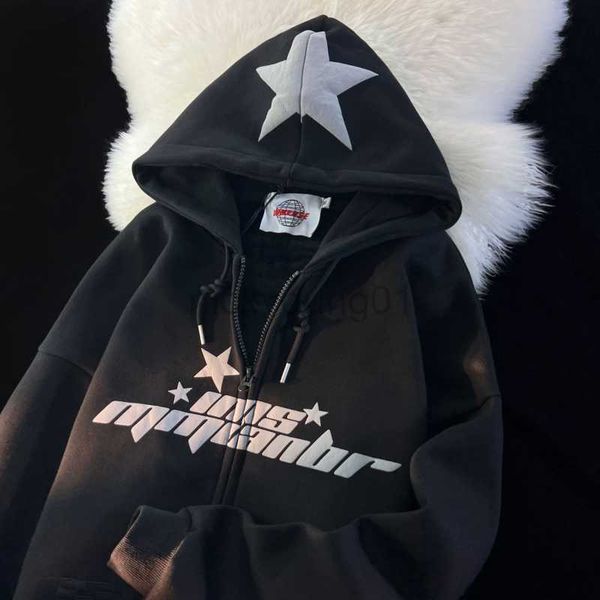 men's hoodies sweatshirts cardigan jacket female star letter zipper hoodie y2k fashion casual hip hop plus velvet drape lazy hooded swe, Black
men's hoodies sweatshirts cardigan jacket female star letter zipper hoodie y2k fashion casual hip hop plus velvet drape lazy hooded swe, Black