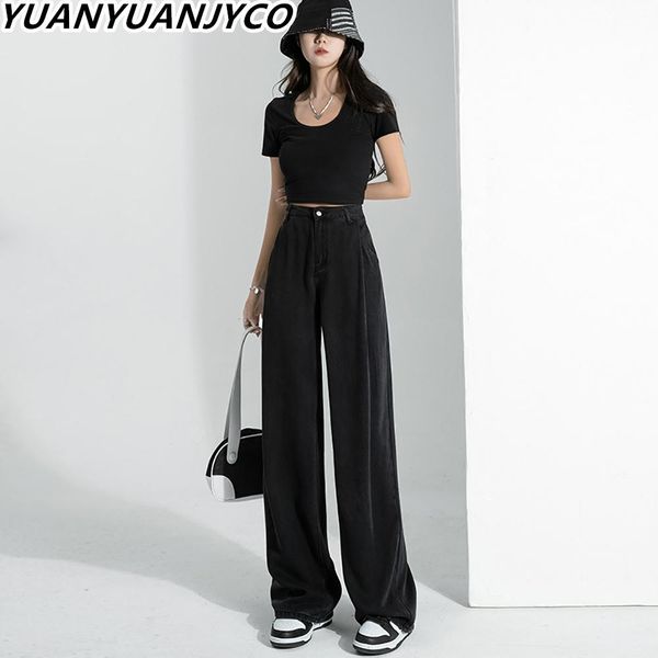 jeans yuanyuanjyco summer thin high waist cotton wide leg jeans women fashion casual straight loose black denim pants woman clothing, Blue
jeans yuanyuanjyco summer thin high waist cotton wide leg jeans women fashion casual straight loose black denim pants woman clothing, Blue