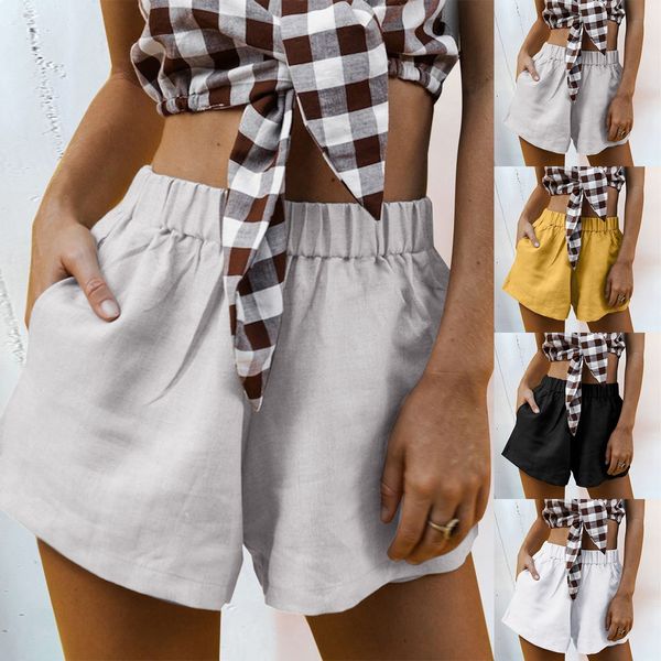 women's shorts european and american summer with pleated pockets a line elastic tie high waist 230426, White;black
women's shorts european and american summer with pleated pockets a line elastic tie high waist 230426, White;black