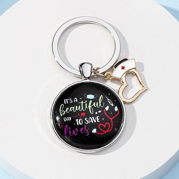creative black color nurse's day keychains pendant colorful printing time round alloy car bag keychain jewelry gift, Silver
creative black color nurse's day keychains pendant colorful printing time round alloy car bag keychain jewelry gift, Silver