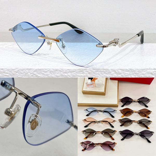 Panther de Carti sunglasses are made of frameless metal with a smooth surface golden almond shaped gradient Oculos de sol CT0122O and come in an original box man women
Panther de Carti sunglasses are made of frameless metal with a smooth surface golden almond shaped gradient Oculos de sol CT0122O and come in an original box man women