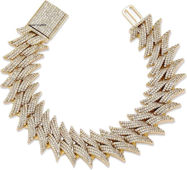 rillz 20mm 6 times 14k gold plated iced out spiked link bracelet for men and women hip hop novelty jewelry collection, Silver
rillz 20mm 6 times 14k gold plated iced out spiked link bracelet for men and women hip hop novelty jewelry collection, Silver