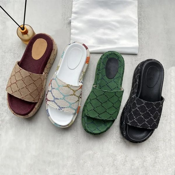 2023 double g womens platform slippers embroidered canvas designer slides slip on slipper girls women 60mm sandal covered thick bottoms sand, Black
2023 double g womens platform slippers embroidered canvas designer slides slip on slipper girls women 60mm sandal covered thick bottoms sand, Black