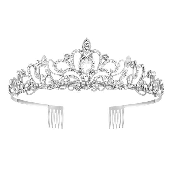 wedding bride crown headwear crystal hair ornament wedding dress queen hair ornament crown hair band, Silver
wedding bride crown headwear crystal hair ornament wedding dress queen hair ornament crown hair band, Silver
