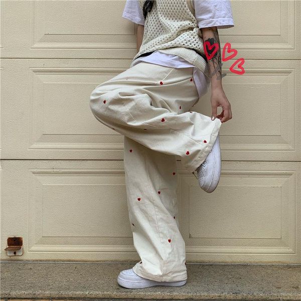 jeans womens jeans casual wide leg pants heart shaped embroidery elastic waist streetwear retro baggy straight jeans wide leg pants, Blue
jeans womens jeans casual wide leg pants heart shaped embroidery elastic waist streetwear retro baggy straight jeans wide leg pants, Blue