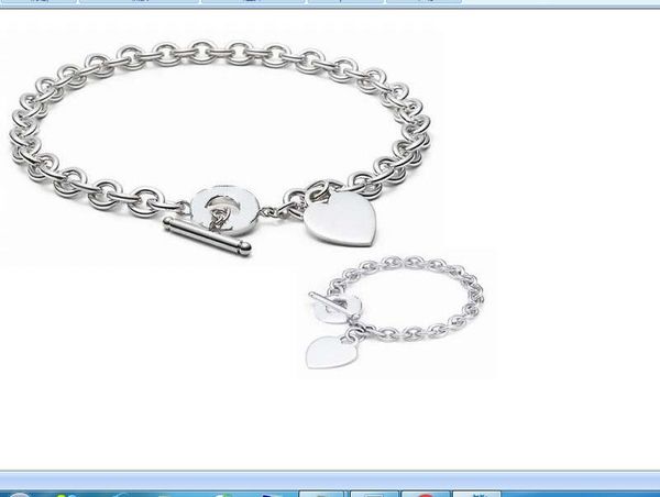 2023 lovely cute pendant necklaces thick stainless steel chain single heart ring luxury designer women necklace bracelet suit with dust bag, Silver
2023 lovely cute pendant necklaces thick stainless steel chain single heart ring luxury designer women necklace bracelet suit with dust bag, Silver
