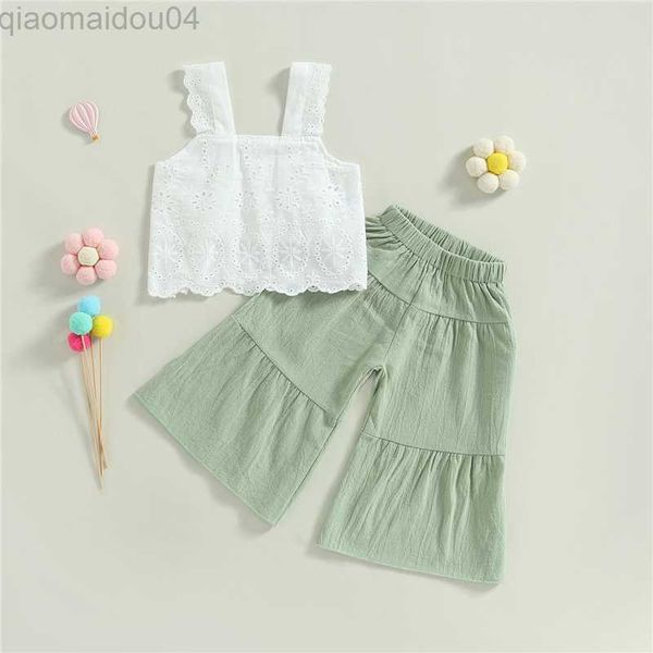clothing sets girls clothing set solid color sleeveless lace tank and casual wide leg pants kids fashion children summer clothes outfits aa, White
clothing sets girls clothing set solid color sleeveless lace tank and casual wide leg pants kids fashion children summer clothes outfits aa, White