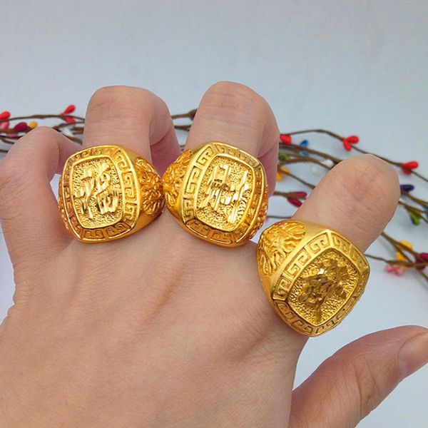 solitaire ring classic yellow gold mens rings jewlery thick 24k orginal gold color rings wedding birthday gift resizable jewelry luxury 2304, Golden;silver
solitaire ring classic yellow gold mens rings jewlery thick 24k orginal gold color rings wedding birthday gift resizable jewelry luxury 2304, Golden;silver