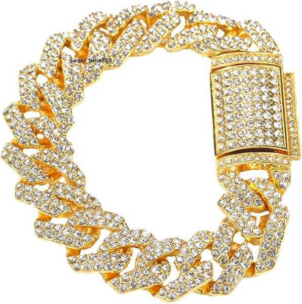18mm cuban link bracelet for men women bracelet chain curb chain bling rhinestone bracelet clasp chain hip hop jewelry 18x1.8cm, Silver
18mm cuban link bracelet for men women bracelet chain curb chain bling rhinestone bracelet clasp chain hip hop jewelry 18x1.8cm, Silver