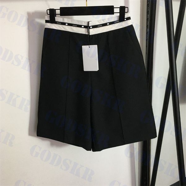 letter striped short pant womens high waisted suit shorts fashion color matching half pants, Black
letter striped short pant womens high waisted suit shorts fashion color matching half pants, Black