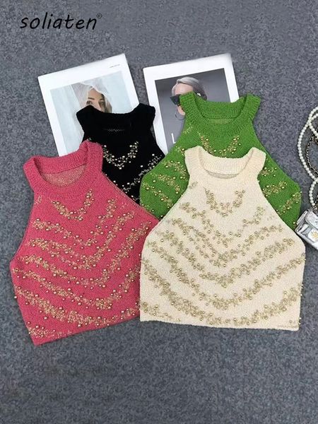 camisoles tanks spring summer sweater vest women off-shoulder luxury beading striped knitwear crop mujer designer clothes b-015 230425, Black;white
camisoles tanks spring summer sweater vest women off-shoulder luxury beading striped knitwear crop mujer designer clothes b-015 230425, Black;white