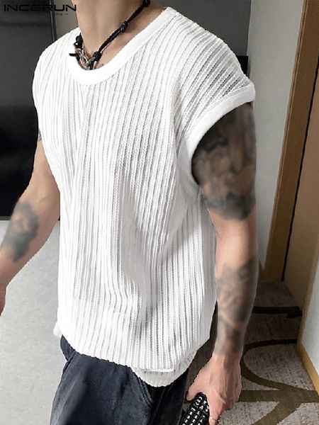 men' tank incerun korean style men allmatch simple striped waistcoat fashion seethrough hollow sleeveless tank s5xl 230425, White;black
men' tank incerun korean style men allmatch simple striped waistcoat fashion seethrough hollow sleeveless tank s5xl 230425, White;black