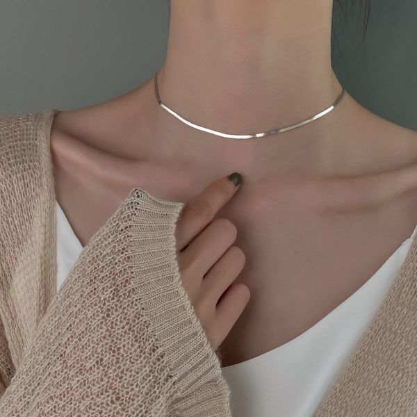 pendant necklaces 925 sterling silver clavicle chain necklace for women snake bone chain charm choker boho fashion jewelry gift trendy acces
pendant necklaces 925 sterling silver clavicle chain necklace for women snake bone chain charm choker boho fashion jewelry gift trendy acces